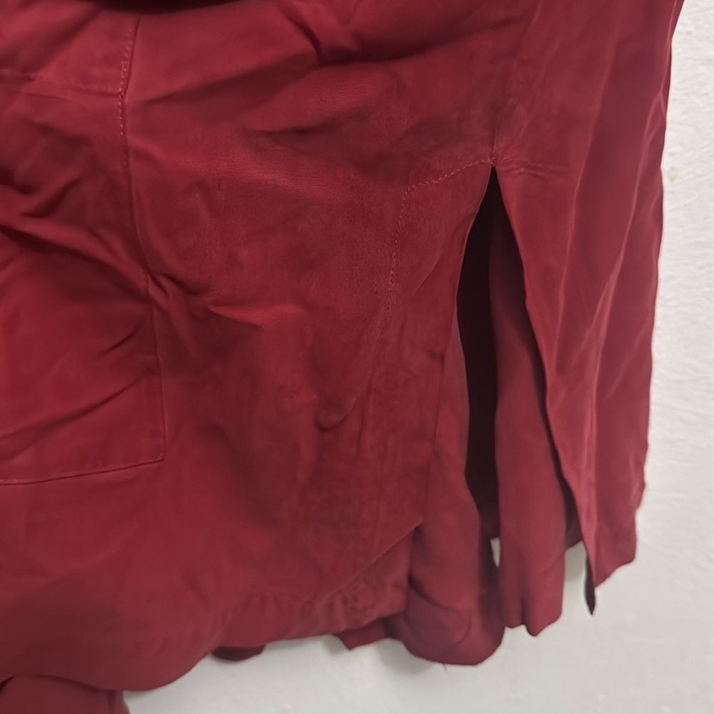 August Silk Red 3/4 Sleeve Button Down Shirt - Picture 5 of 6